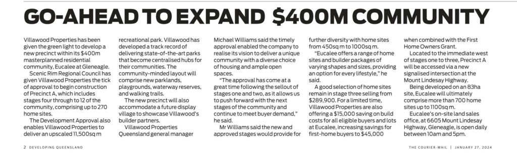 270124 Courier Mail Developing Qld $400m Community Expand Cropped